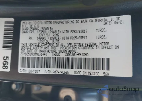 2021 Toyota Tacoma Trd Sport from USA, damaged, VIN 3TMBZ5DN9MM031445